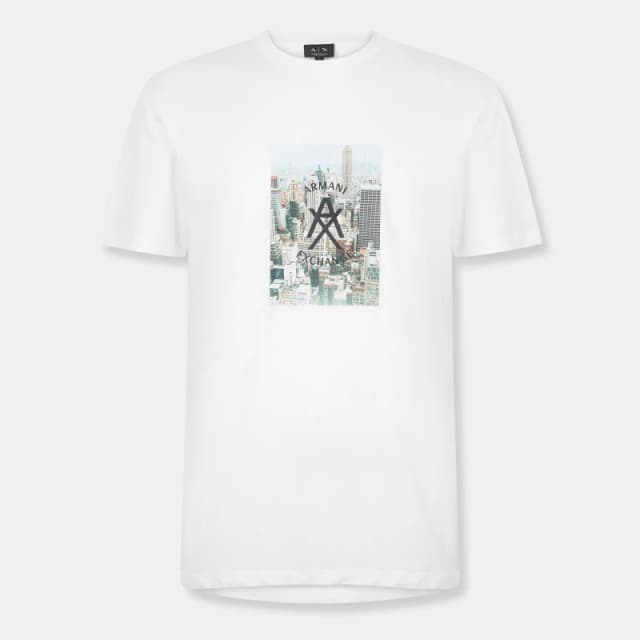 Armani Exchange Mens AX Skyline T-Shirt OFF White male S