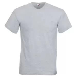 Fruit Of The Loom Mens Valueweight V-Neck, Short Sleeve T-Shirt (M) (Heather Grey)