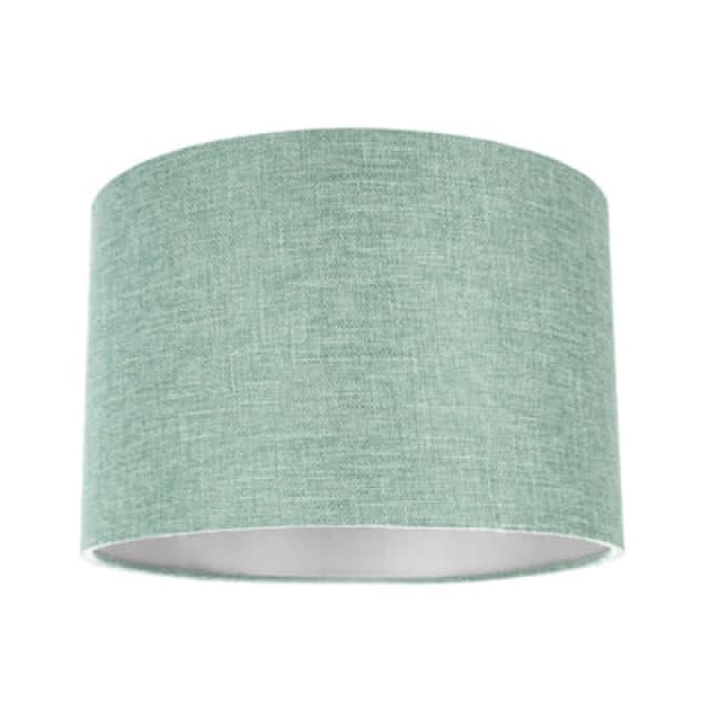 Happy Homewares Modern And Elegant Mint Plain Linen Fabric Drum Lamp Shade Maximum