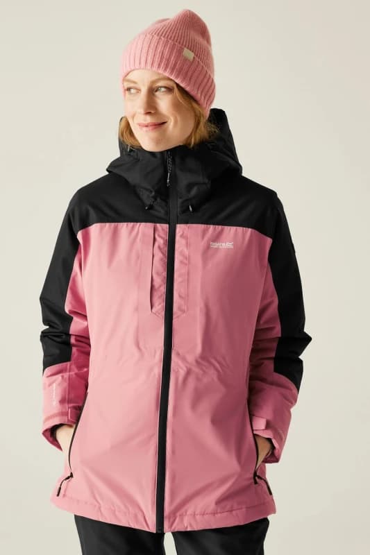 Regatta Womens Maldeine Hooded Breathable Waterproof Insulated Jacket in Pink Size: 10 Pink Female 10