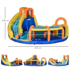 Outsunny 5 In 1 Kids Large Inflatable Bouncy Castle With Water Gun