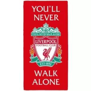 Liverpool Fc - You'll Never Walk Alone Crest Bath Towel (One Size) (Red/White/Green) - Red/White/Green