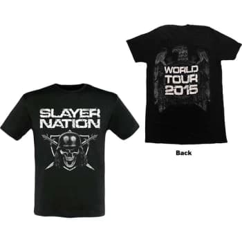 Slayer - Slayer Nation 2015 Dates Unisex Large T-Shirt - Black