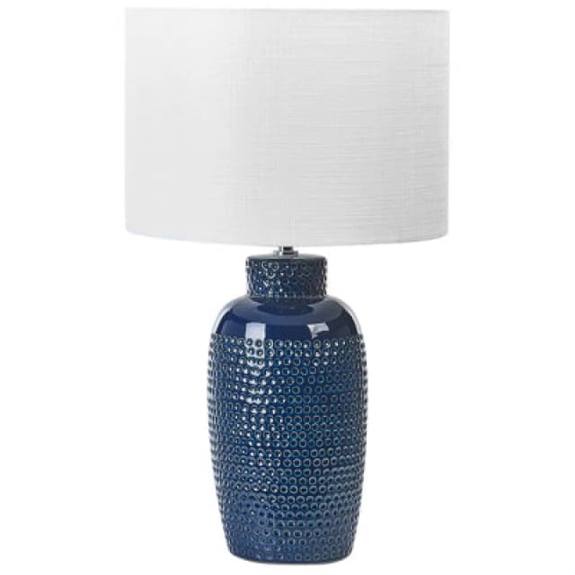 Beliani Table Lamp Perlis Ceramic Navy Blue