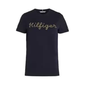 Tommy Hilfiger Reg Gold Hilfiger C-Nk Ss - Blue
