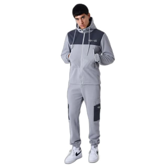 Project X Paris Sweatshirt hooded zip-up bimaterial Project X Paris Nid D'Abeille Gris Male S