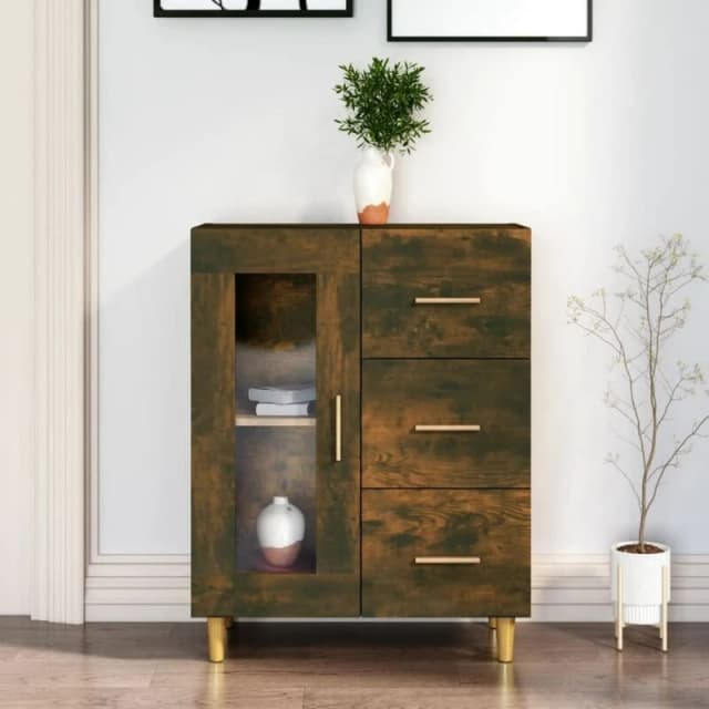VIDAXL Sideboard Smoked Oak 69,5x34x90cm Engineered Wood Vidaxl 8720287084945