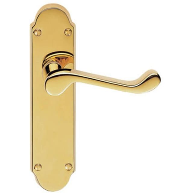 Loops PAIR Victorian Upturned Handle on Latch Backplate 170 x 42mm Stainless Brass Metallics