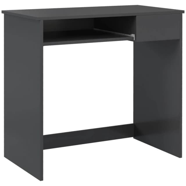 HOMCOM Compact Computer Table W/ Keyboard Tray Drawer Study Office Work, Grey 836-410V00GY