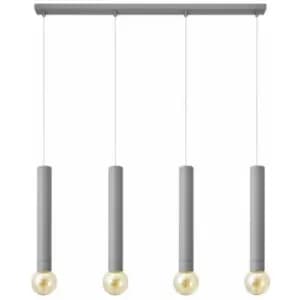 Helam Lighting - Helam Tuba Straight Bar Pendant Ceiling Light Grey 100cm