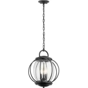 Vandalia - 3 Light Medium Outdoor Ceiling Chain Lantern Black, E14 - Elstead