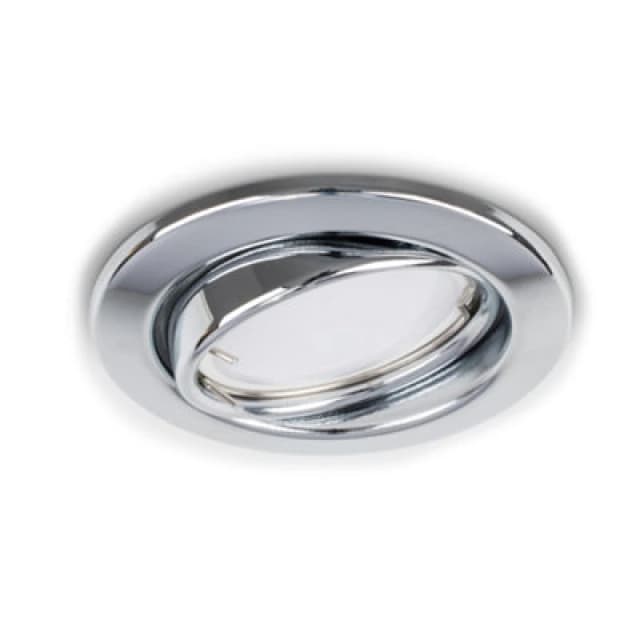 ValueLights Downlight Tiltable Ceiling Light Fitting 6 Pack With Cool White Bulbs Metallic Silver