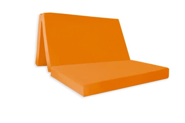Mattress Guru Badenia Double Folding Z Bed Futon Mattress with Protective Travel Cover Orange