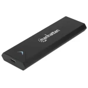 Manhattan M.2 NVMe SSD Enclosure USB-C Female Connection 10 Gbps (USB 3.2 Gen2 aka USB 3.1) UASP-compliant SuperSpeed+ USB Aluminum Black Three Year W