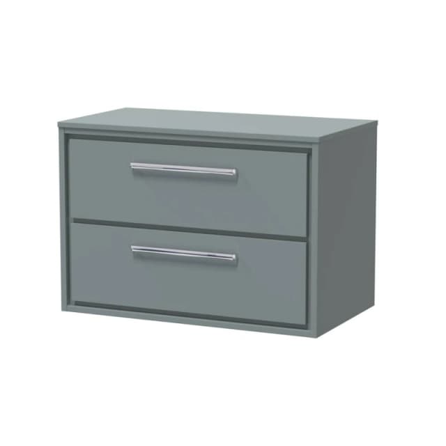 Balterley 800mm Wall Hung 2-Drawer Vanity with Worktop - Coastal Grey Grey Unisex
