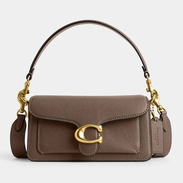 Coach Tabby Pebble Leather Shoulder Bag Stone female CM546 B4CBD