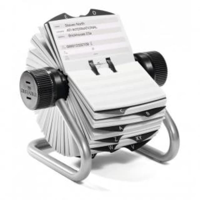 Durable TELINDEX Rotary File Silver