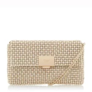 Dune Ivory 'Evanderr' Diamante Embellished Clutch Bag