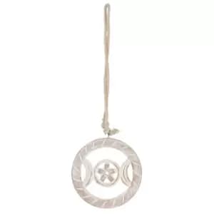 White Wooden Hanging Triple Moon