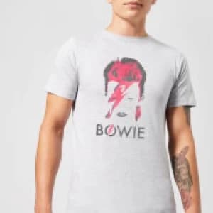 David Bowie Aladdin Sane Distressed Mens T-Shirt - Grey - 3XL