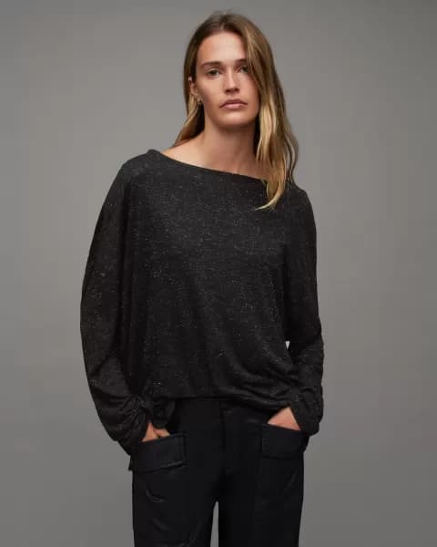 AllSaints Rita Oversized Shimmer T-Shirt