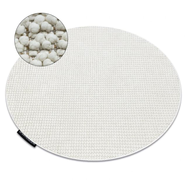 RugsX Casablanca Loop Rug in White Size: 150cm diameter White Unisex 150cm diameter