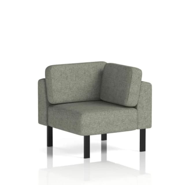 Brixworth Modular Seating Corner Unit with Black in Rivet Fabric - Vitreous