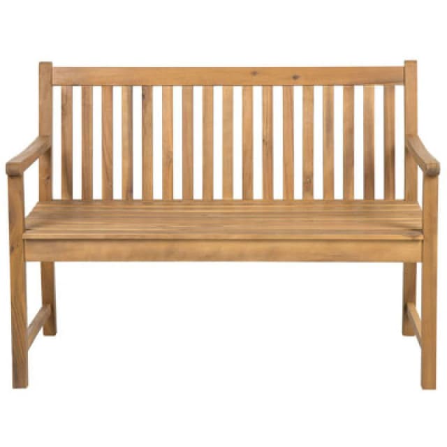 Beliani Garden Bench Vivara 120 Cm Certified Acacia Wood Light Brown