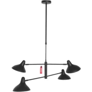 Sienna Box Multi Arm Pendant Ceiling Light Black Matt Rough