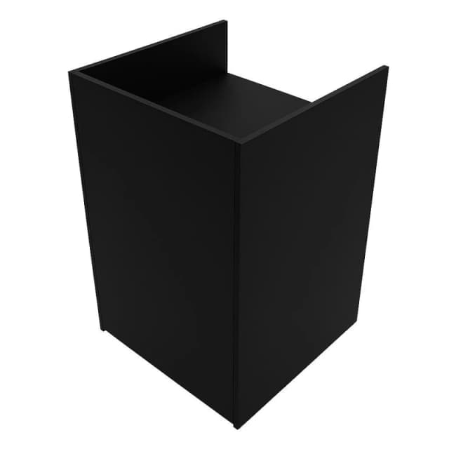 MonsterShop Shop Counter Till Block Stand Black Tb60 Retail Storage Unit Modular Cabinet Reception Cash Desk Store 2 Internal Shelves