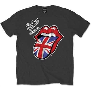 Rolling Stones British Tongue Mens XX-Large T-Shirt - Charcoal