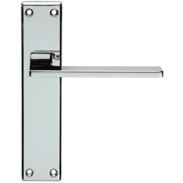Loops Flat Straight Lever on Latch Backplate Door Handle 180 x 40mm Polished Chrome Multi