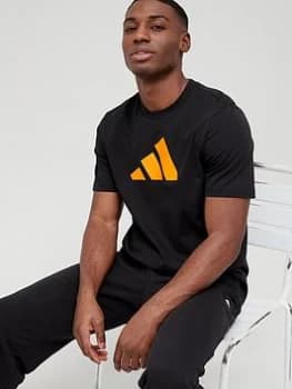 adidas Future Icons 3 Bar T-Shirt - Black/Orange Size M Men