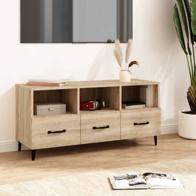 vidaXL TV Cabinet Sonoma Oak 102x35x50cm Engineered Wood, Brown 812612