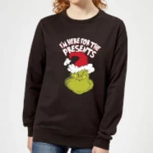The Grinch Im Here for The Presents Womens Christmas Sweatshirt - Black