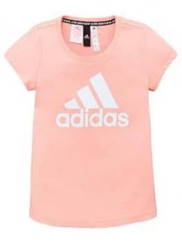 Adidas Young Girls Badge Of Sport T-Shirt - Pink