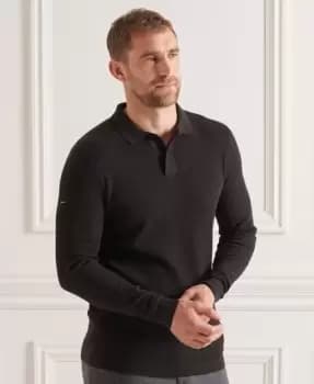 Superdry Studios Long Sleeve Knitted Polo Shirt