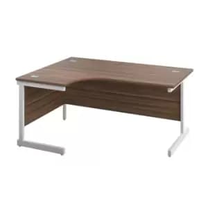 TC Group 1600X1200 Single Upright Left Hand Radial Desk Dark Walnut-White + Desk