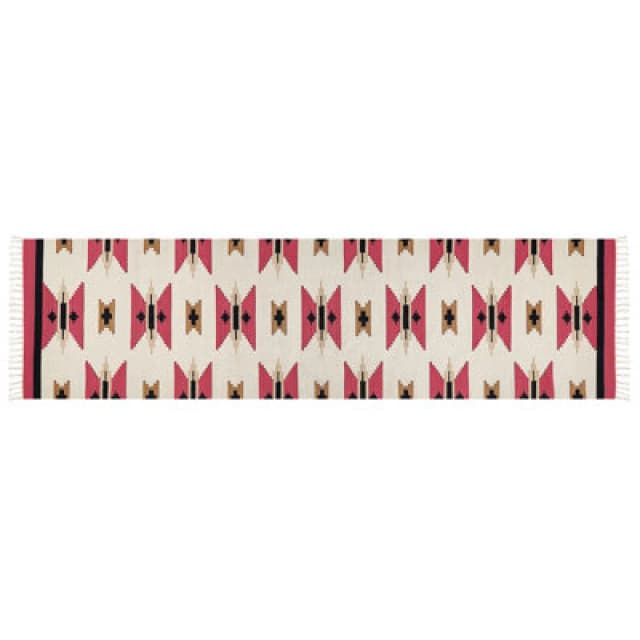 Beliani Rug Garni Multicolour 80 X 300 Cm Cotton Kilim