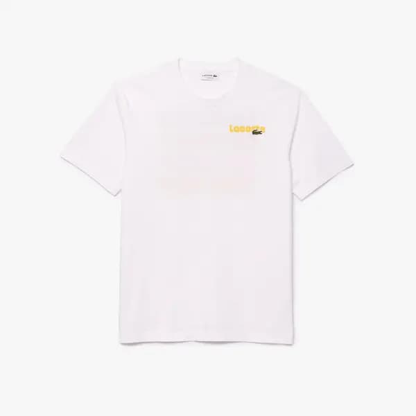 Cotton Jersey T-Shirt with Logo on Back and Crew Neck