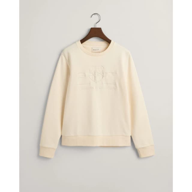 Gant Tonal Archive Shield Sweatshirt - Cream Cream 8