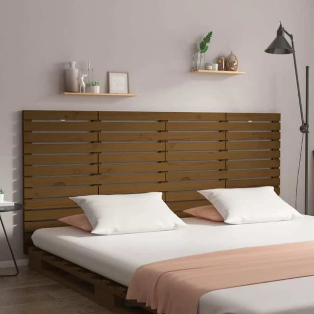 Vidaxl Wall Headboard Honey Brown 166X3X91.5cm Solid Wood Pine, Brown 824701
