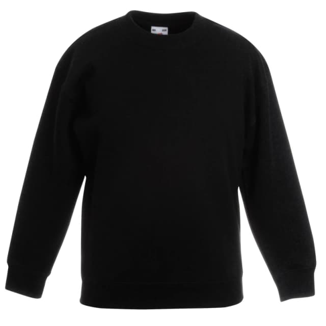 Fruit of the Loom Classic 80 20 Set-In Sweatshirt Pack of 2 in Black Size: 12-13 Years Black Unisex 12-13 Years
