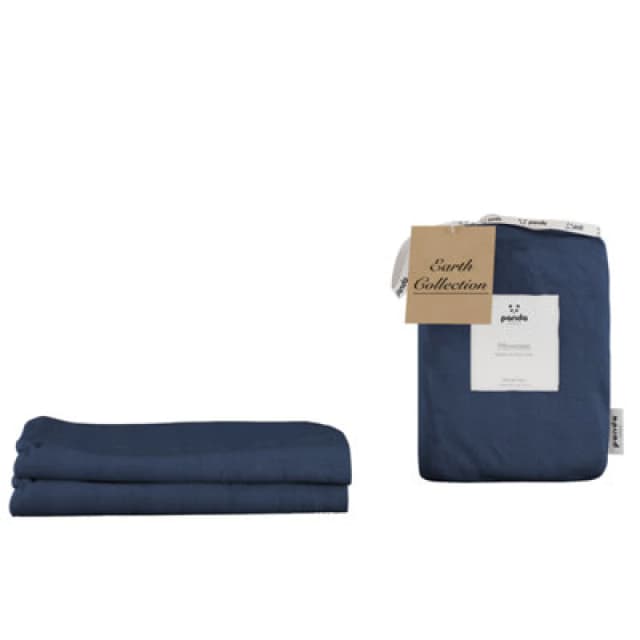 panda London Bamboo & French Linen Pillowcases Midnight Navy