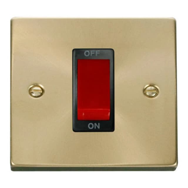 SE Home Satin / Brushed Brass 1 Gang Size 45A Switch Gold