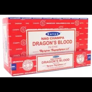 Box of 12 Packs of Dragons Blood Incense Sticks by Satya