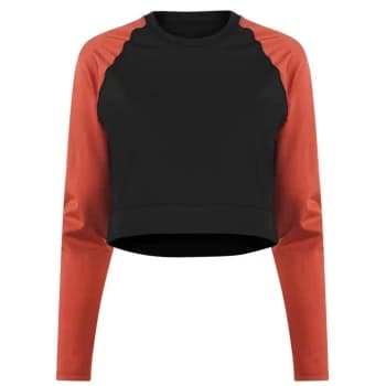Biba Active Block Crop Top - Black & Orange