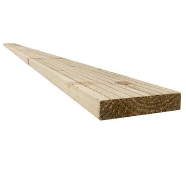 Snowdon Timber Treated Decking Board (T) 25mm (W) 120mm (L) 2.4M - Pack Of 10