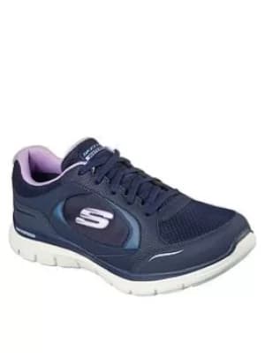 Skechers Flex Appeal 4.0 True Clarit Waterproof Trainers, Navy, Size 4, Women