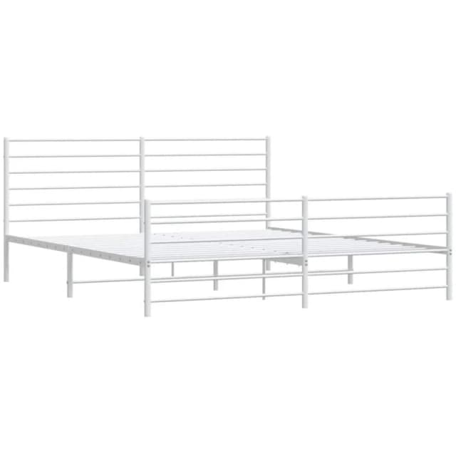 JINLEFU Metal Bed Frame without Mattress with Footboard White 180x200cm vidaXL JRVDZX-352390_DE